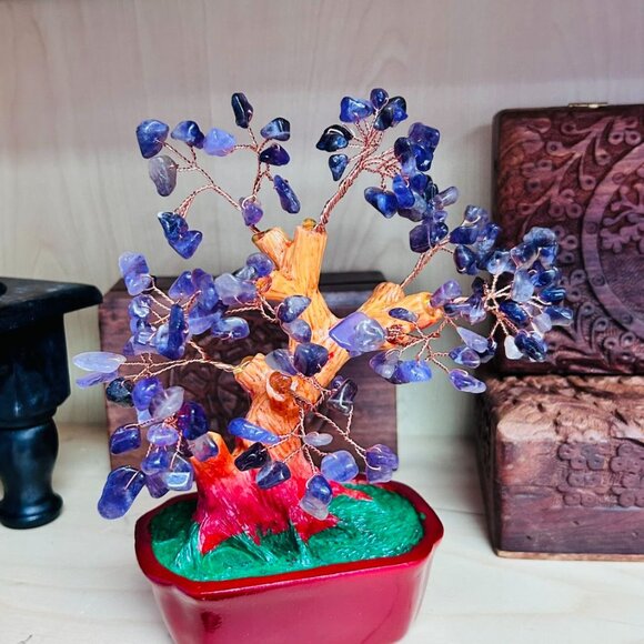 Bonsai Purple Crystal Tree Natural Amethyst - Picture 4 of 4